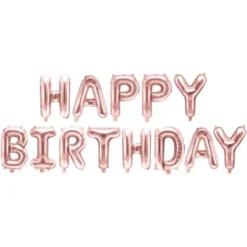 Happy Birthday Folieballonger Roséguld