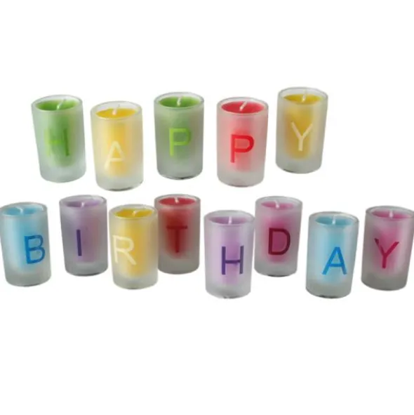 Happy Birthday Färgade Ljus i Glas