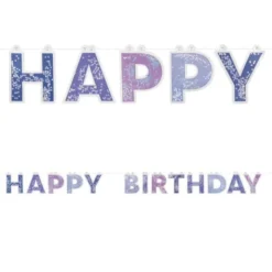 Happy Birthday Girlang Blå & Rosa