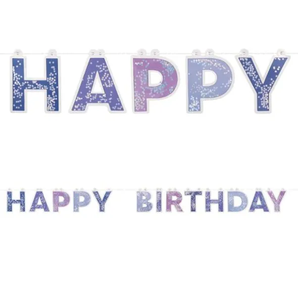 Happy Birthday Girlang Blå & Rosa