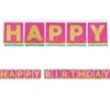 Happy Birthday Girlang Guld & Rosa
