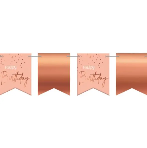 Happy Birthday Girlang Ljusrosa & Roséguld