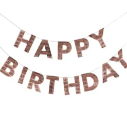 Happy Birthday Girlang med Fransar Roséguld