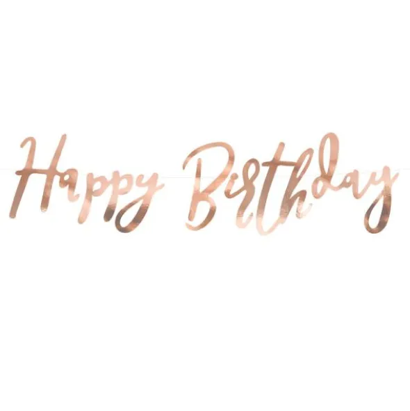 Happy Birthday Girlang Metallic Roseguld