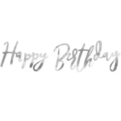 Happy Birthday Girlang Metallic Silver