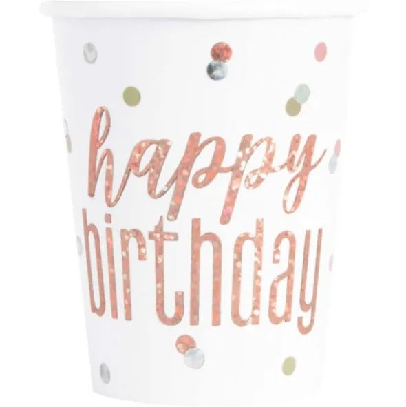Happy Birthday Muggar Vit & Roséguld