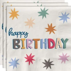 Happy Birthday Pappersservetter med Stjärnor 20-pack