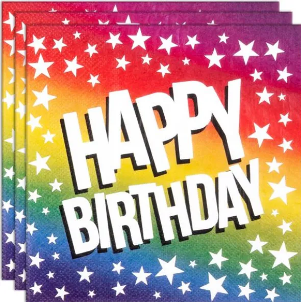 Happy Birthday Servetter Färgglada