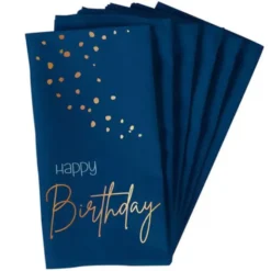 Happy Birthday Servetter Mörkblå