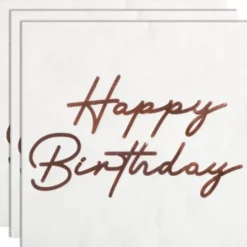 Happy Birthday Servetter Roséguld 16-pack