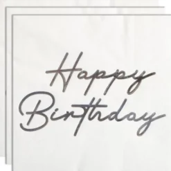 Happy Birthday Servetter Silver 16-pack
