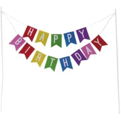 Happy Birthday Tårtdekoration Flaggirlang