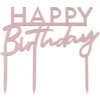 Happy Birthday Tårtdekoration Roséguld