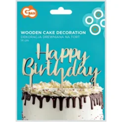 Happy Birthday Tårtdekoration Trä