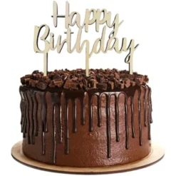 Happy Birthday Tårtdekoration Trä