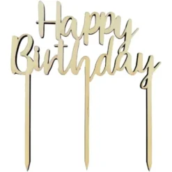 Happy Birthday Tårtdekoration Trä