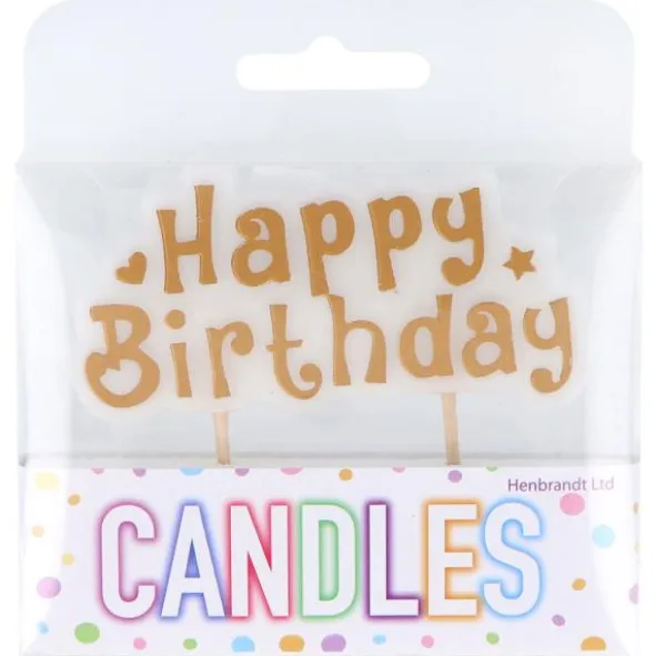Happy Birthday Tårtljus Guldfärgad