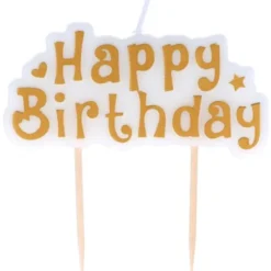 Happy Birthday Tårtljus Guldfärgad