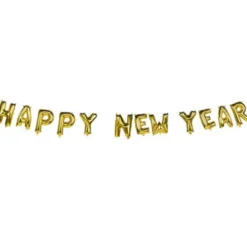 Happy New Year Ballonggirlang Guld 8 m