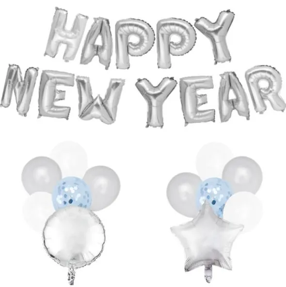 Happy New Year Ballongkit Silver