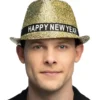 Happy New Year Hatt Guld