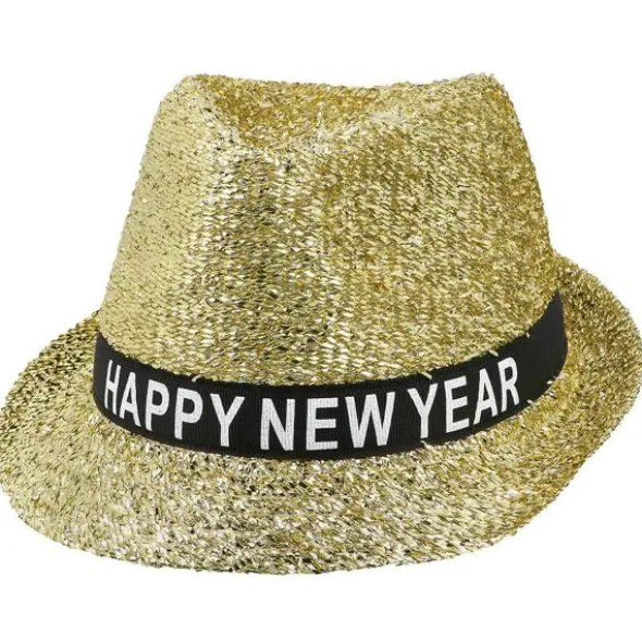 Happy New Year Hatt Guld