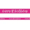 Happy 18th Birthday Banderoll Rosa & Silver