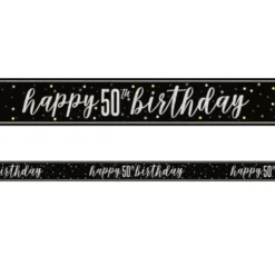Happy 50th Birthday Girlang Svart 2,74 m