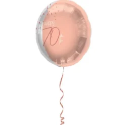 Happy 70th Folieballong Ljusrosa