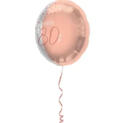 Happy 80th Folieballong Ljusrosa