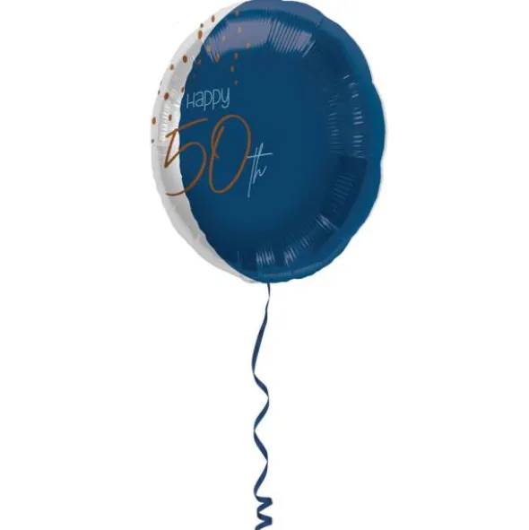Happy 50th Folieballong Mörkblå