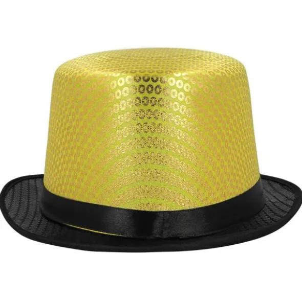 Hatt med Paljetter Svart/Guld