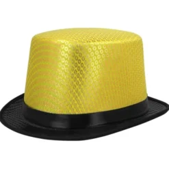 Hatt med Paljetter Svart/Guld