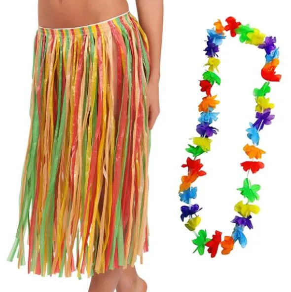Hawaii Set Kjol och Lei-Krans