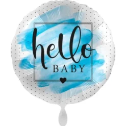 Hello Baby Ballong Welcome Baby Blå