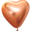 Hjärtballonger Chrome Koppar (10-pack)