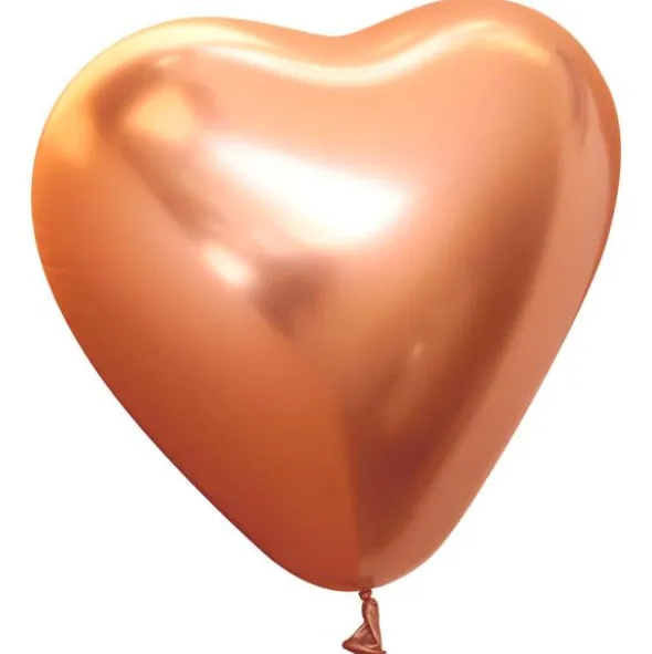Hjärtballonger Chrome Koppar (10-pack)