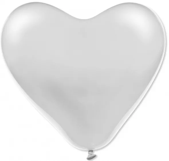 Hjärtballonger Vita (10-pack)