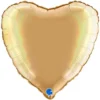 Hjärtballong Holografisk Platinum Champagne
