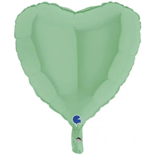 Hjärtballong Matt Pastellgrön 46 cm