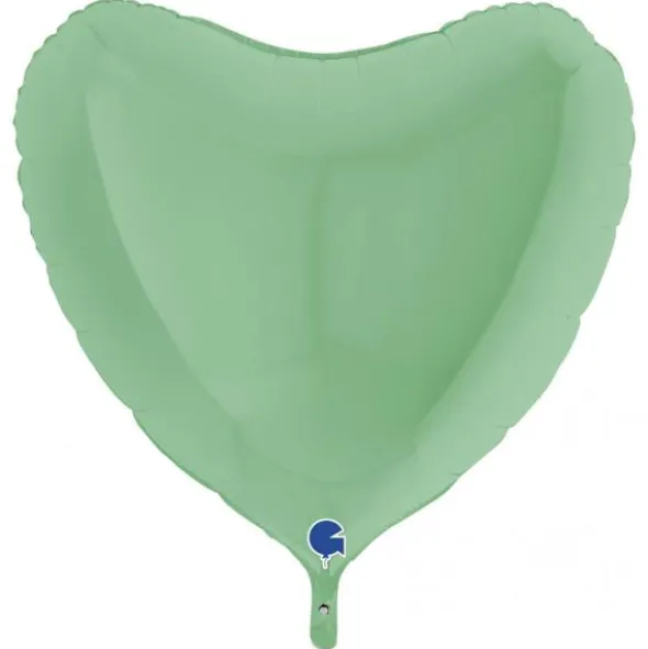Hjärtballong Matt Pastellgrön 91 cm