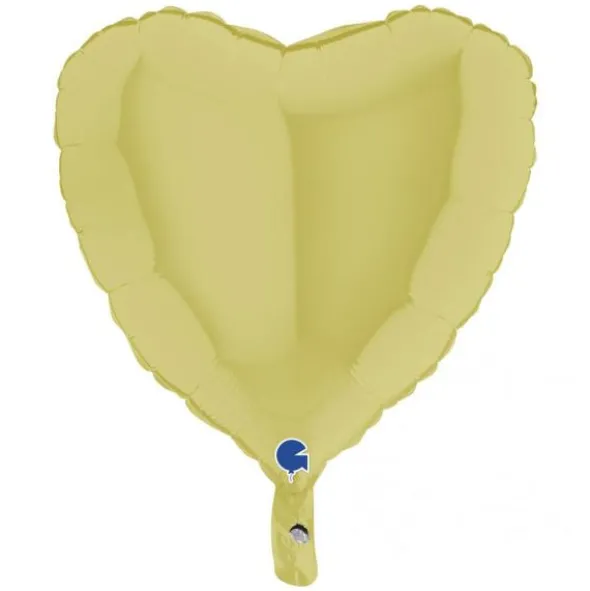 Hjärtballong Matt Pastellgul 46 cm