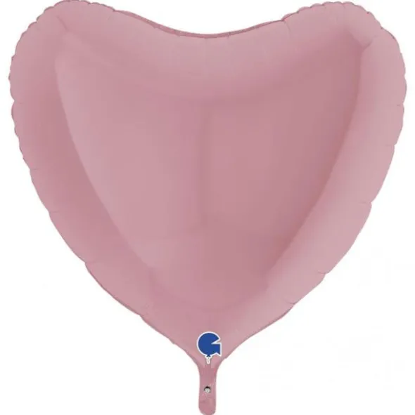 Hjärtballong Matt Pastellrosa 91 cm