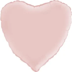 Hjärtballong Satin Pastellrosa