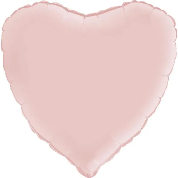 Hjärtballong Satin Pastellrosa
