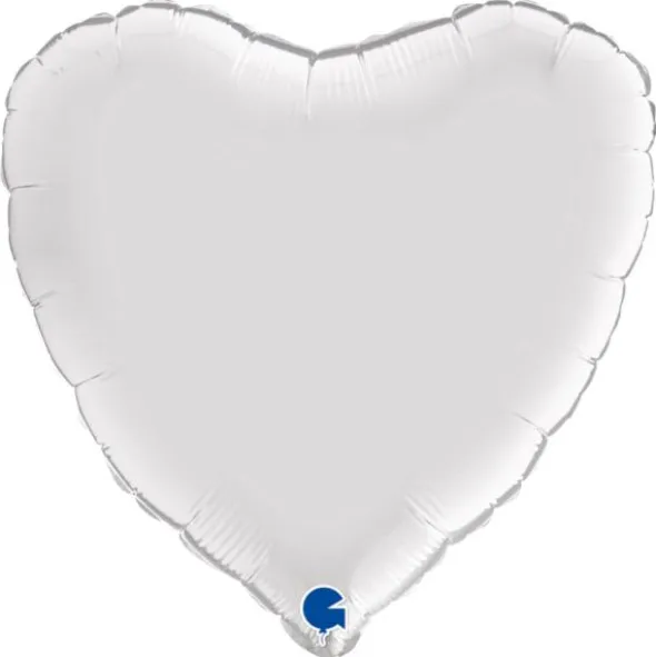 Hjärtballong Satin Vit