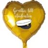 Hjärtformad Studentballong Guld