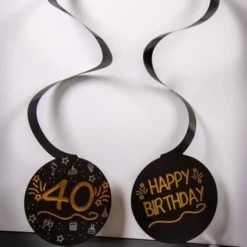 Hängande Dekorationer Svart 40 år 3-pack