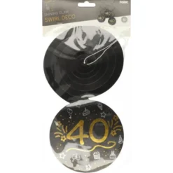 Hängande Dekorationer Svart 40 år 3-pack