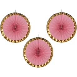 Hängande Dekorationsrosetter Rosa och Guld